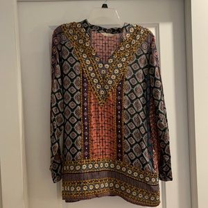 Soft Surroundings Embroidered Tunic Blouse Size S.